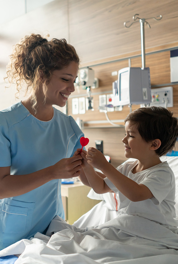 Image of child and nurse